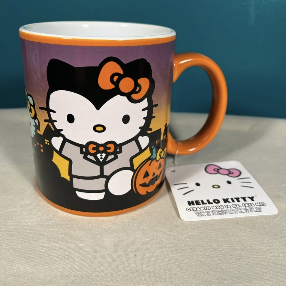 Hello Kitty Halloween mug mummy vampire zombie coffee goth spooky